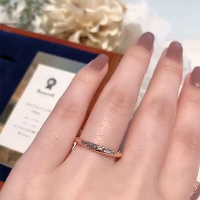 •リングロゼット　結婚指輪ブライダルジュエリーマリッジリング婚約指輪ダイヤモンド刻印無し