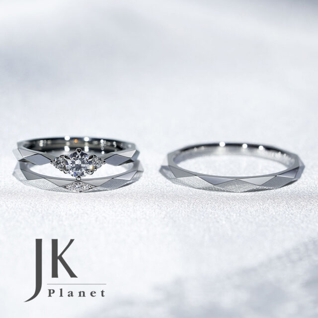 婚約指輪&結婚指輪(セットリング) JKPLANETリミテッドエディション JKPL-7E　JKPL-7L/7M　プラチナ【ロゴ入り】