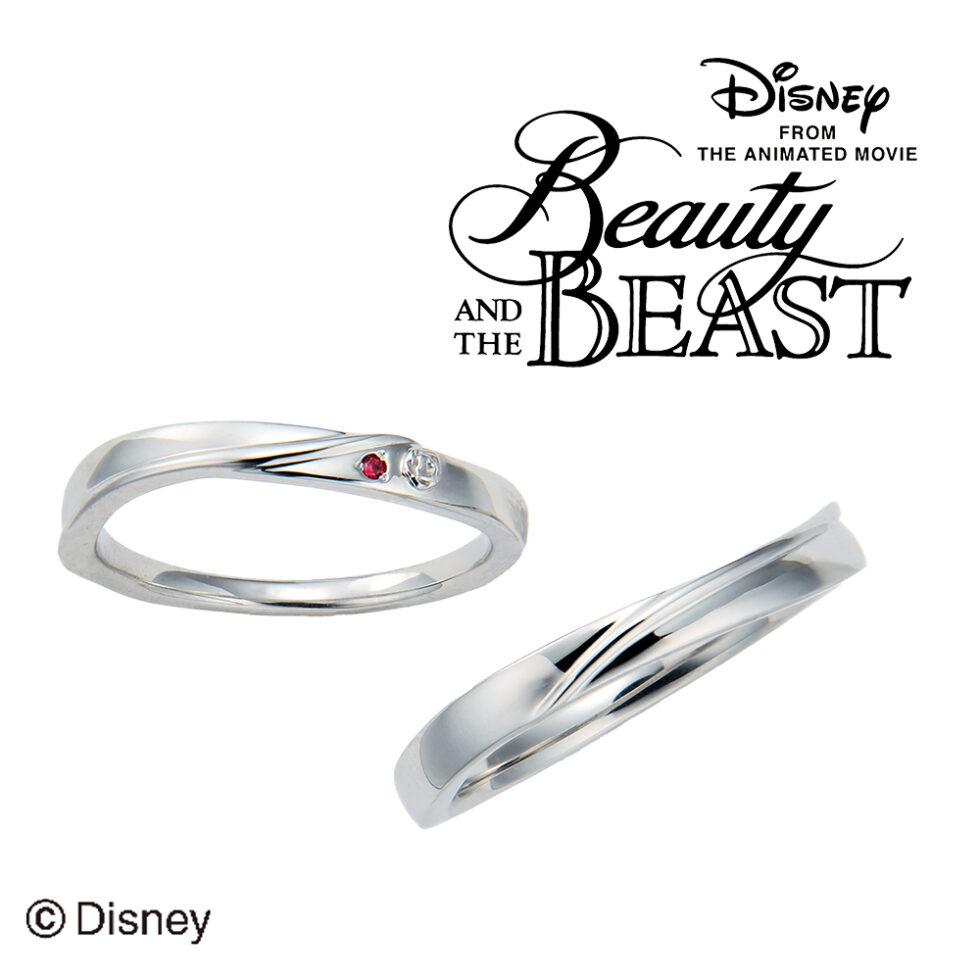 ディズニープリンセス – ベル 結婚指輪の白背景